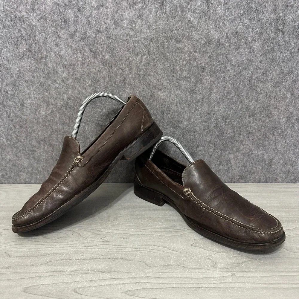 Cole Haan Venetian Loafers Mens 9 Brown Leather Moc Toe Slip On‎ Shoes Brazil
